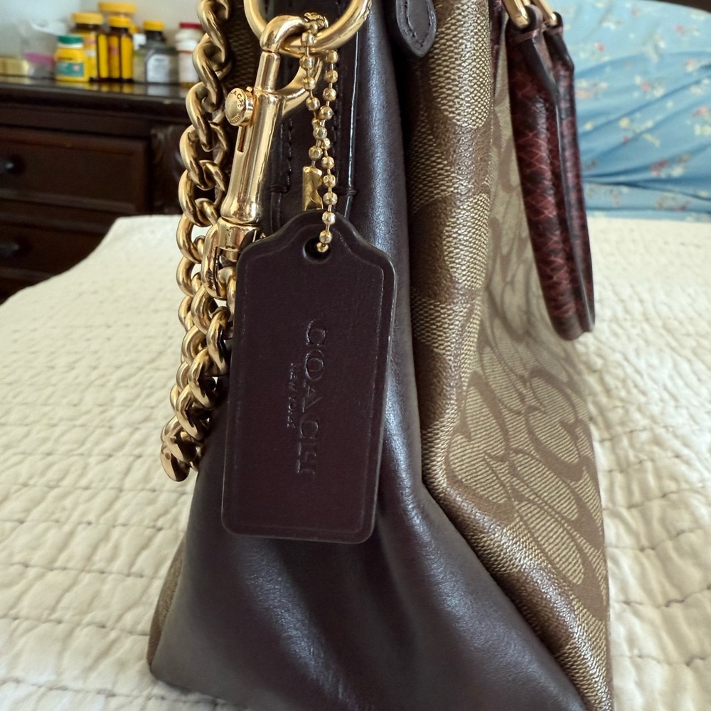 Coach Brown Signature Tote Bag - Picture 3 of 4
